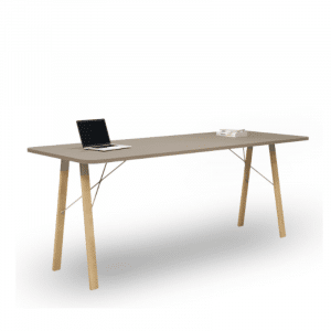 Table de réunion ALTREO LONG, 12-16 places, design trapèze, finition noisette, bureau Cameroun et Afrique