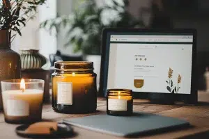 bougie parfumée au bureau
