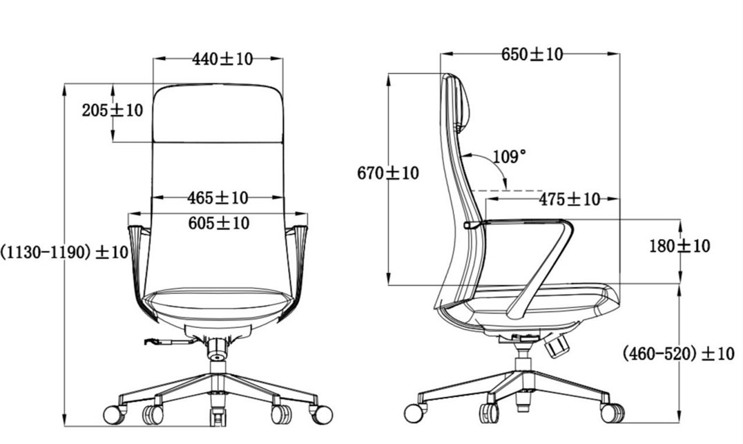 ALSA-H chaise de bureau ergonomique avec accoudoirs 6D-nomadeo-dimension
